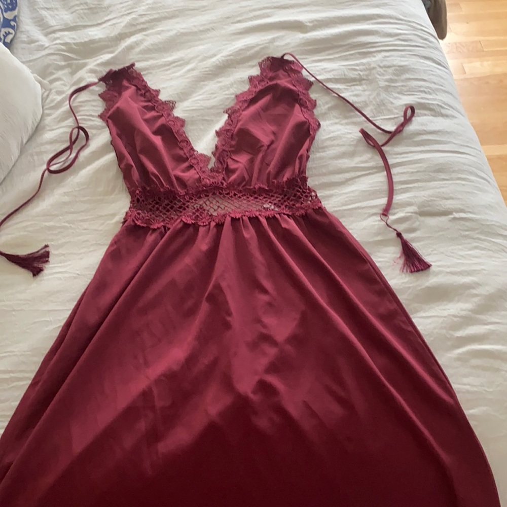 Maroon halter dress